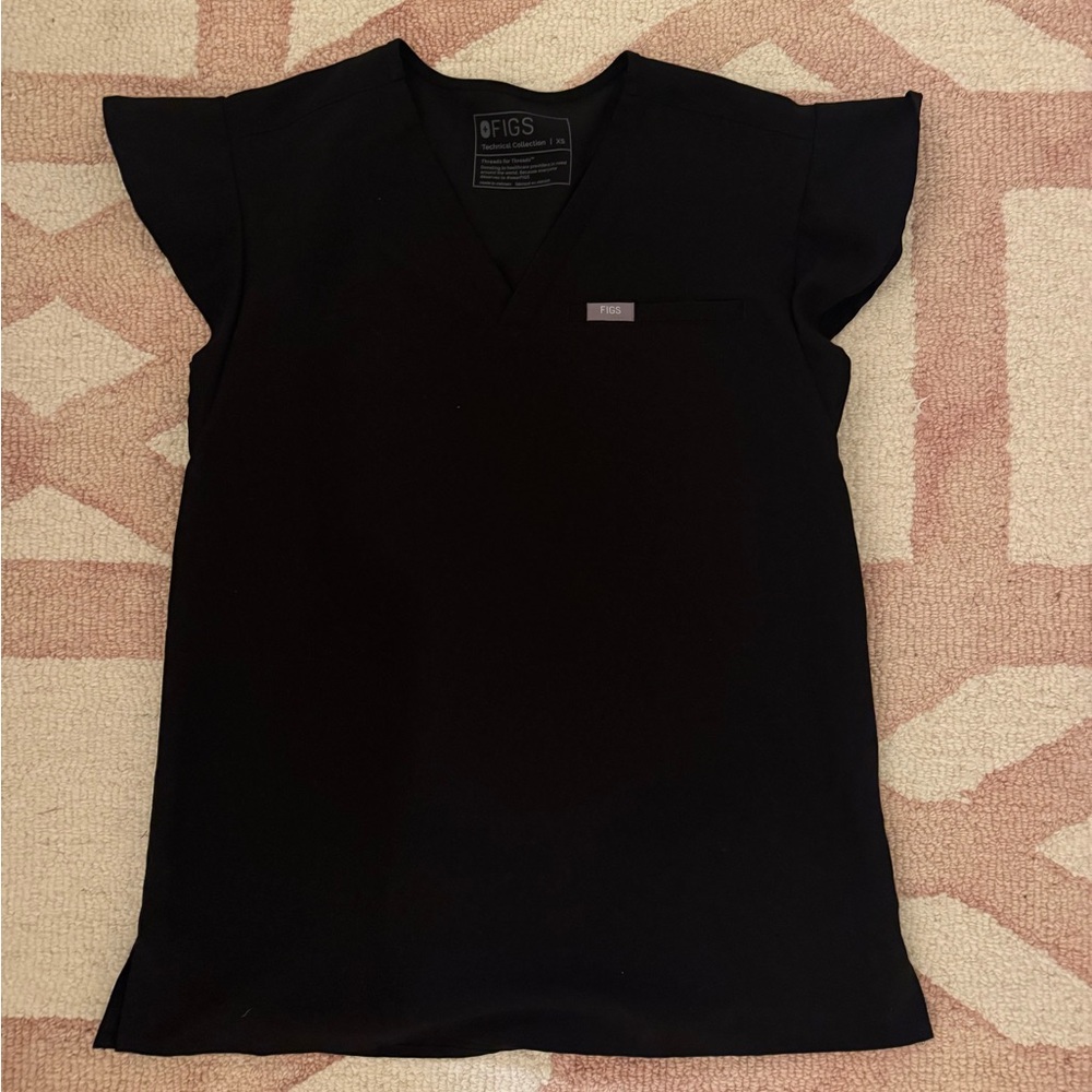 Figs Flutter Sleeve Scrub Top